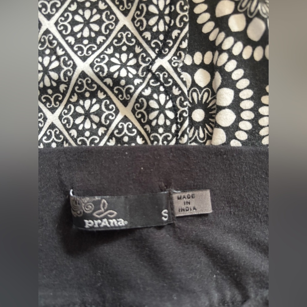 Prana Lisette Skirt Black White Mixed Print A-Line Organic Cotton - Size S - Picture 4 of 4